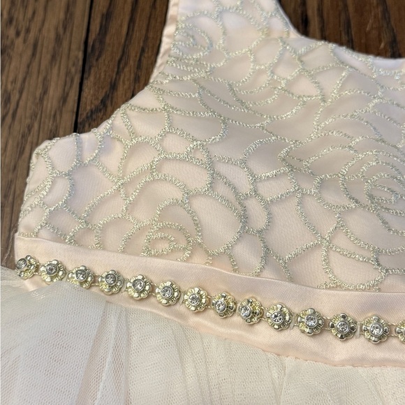 American Princess Light Pink Lace Tulle Infant Dress Sz 24mo Jewel detail AA - Picture 3 of 8